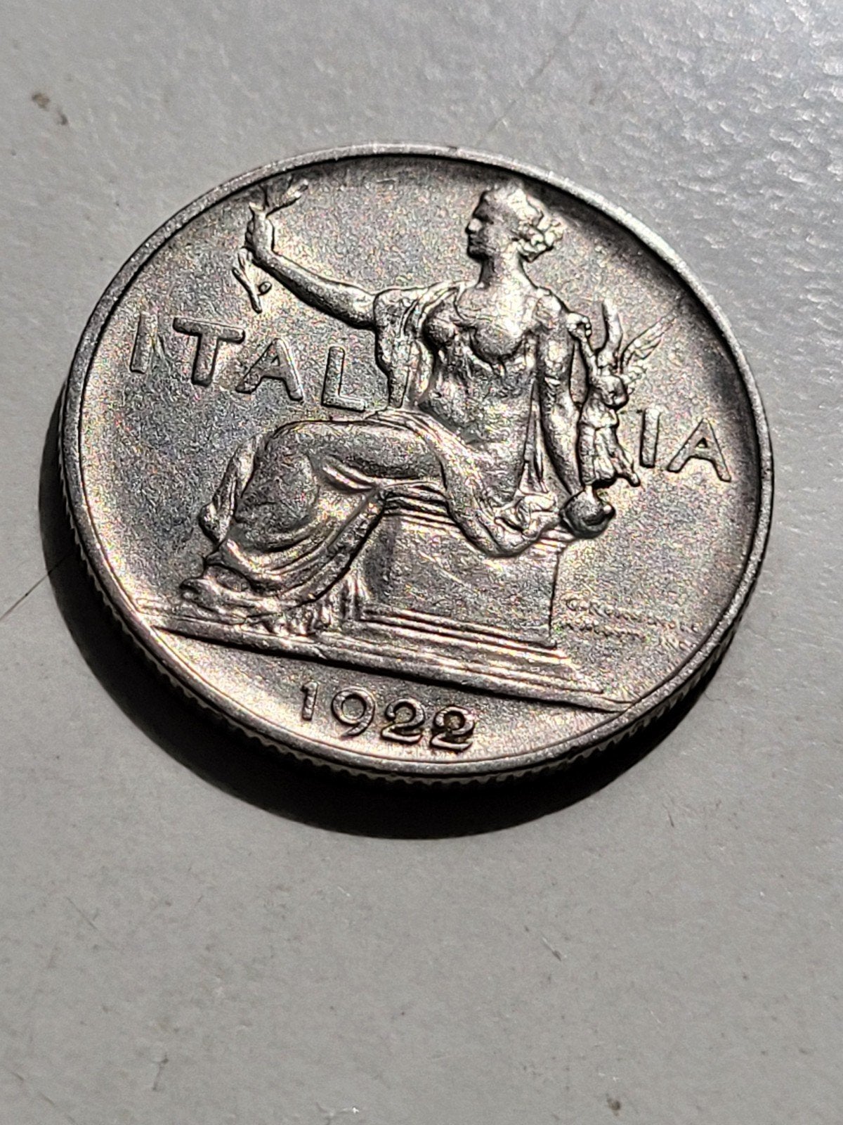 Munt Italie 2 lire 1922, Ophalen of Verzenden
