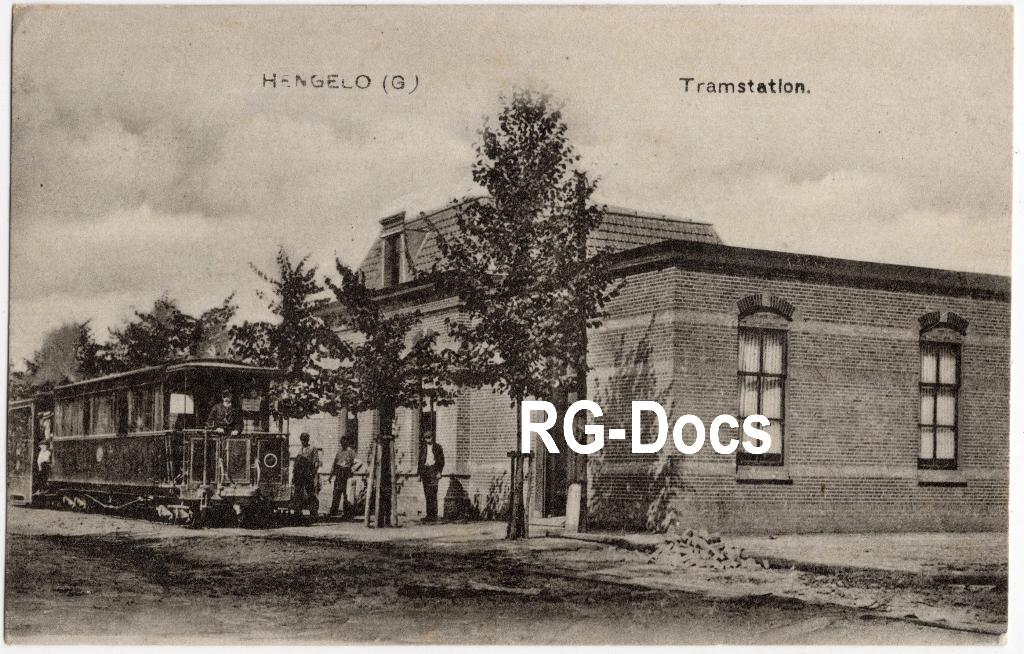 Ansichtkaart - Briefkaart Tramstation Hengelo (G) - 1927, Verzamelen, Ansichtkaarten | Nederland, Ophalen of Verzenden, 1920 tot 1940