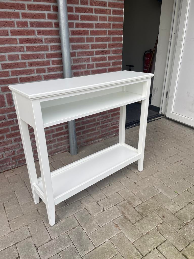 Stijlvol wit dressoir met open vakken, Ophalen, Met plank(en), 100 tot 150 cm, Zo goed als nieuw