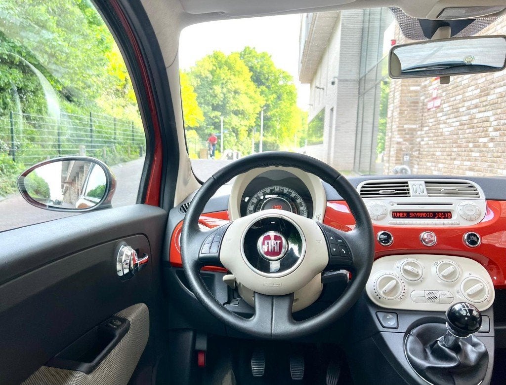 Fiat 500 1.2 Rood Lounge | Panorama dak |Airco |Nette staat, Auto's, Voorwielaandrijving, Stof, 4 cilinders, 840 kg