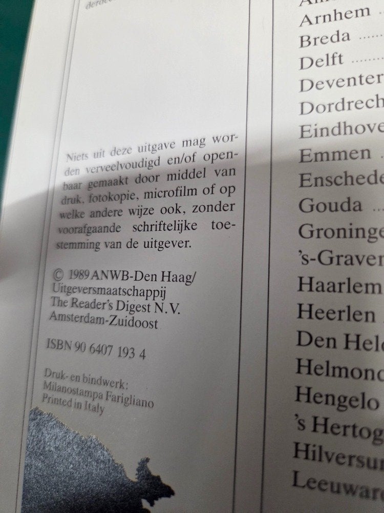 anwb toeristische atlas van nederland 1989, Ophalen of Verzenden