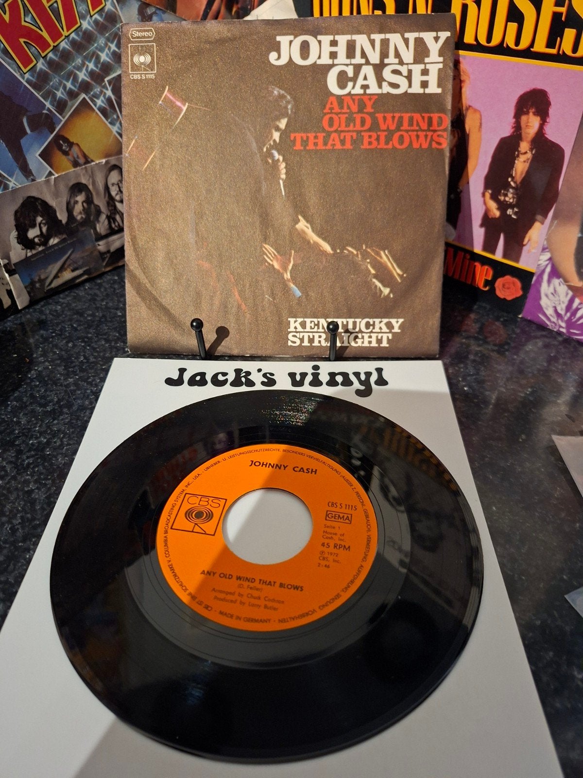 Johnny Cash - Any Old Wind That Blows (Single)1972, Gebruikt, 7 inch, Ophalen of Verzenden, Beschermende buitenhoes