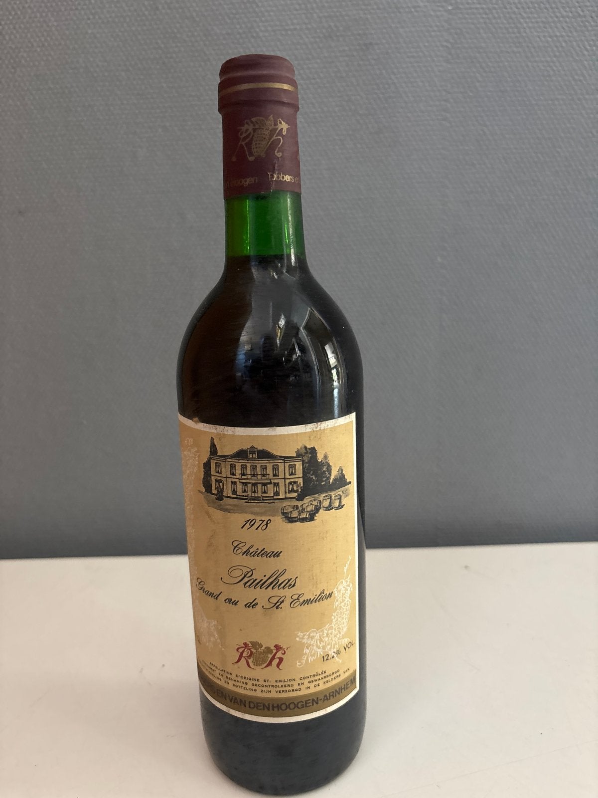 Château Paillhas Grand Cru St. Emilion 1978, Gebruikt, Frankrijk, Ophalen of Verzenden, Rode wijn