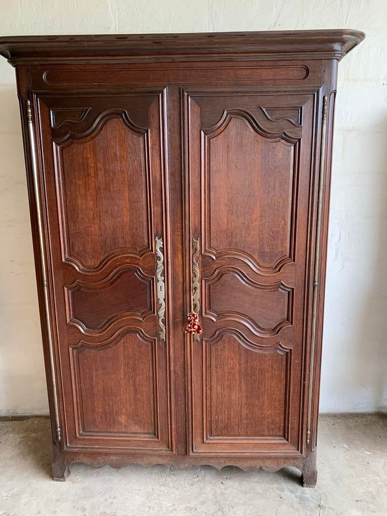 Antieke Franse Eiken Kledingkast - Louis XV Stijl, Antiek en Kunst, Antiek | Meubels | Kasten, Ophalen