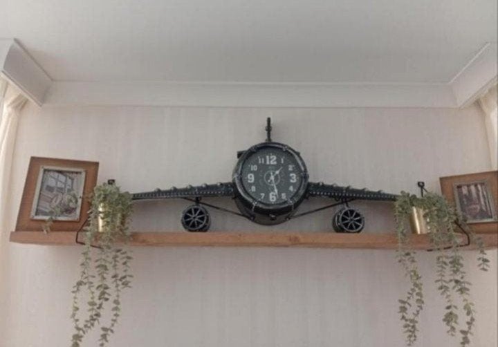 Fokker vliegtuig wandklok. 143cm breed, Ophalen, Zo goed als nieuw, Wandklok