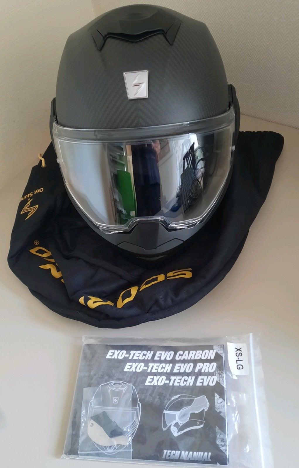 Scorpion EXO-TECH EVO Carbon Systeemhelm Maat M, Motoren, Ophalen, M, Systeemhelm
