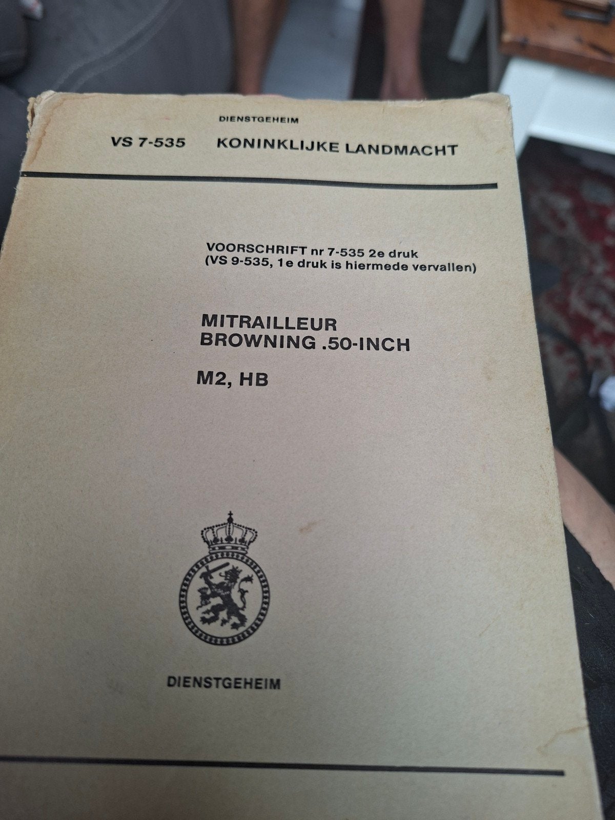 Voorschrift Mitrailleur Browning .50-inch M2, HB, Koninklijke Landmacht, Landmacht, 1945 tot heden, Ophalen