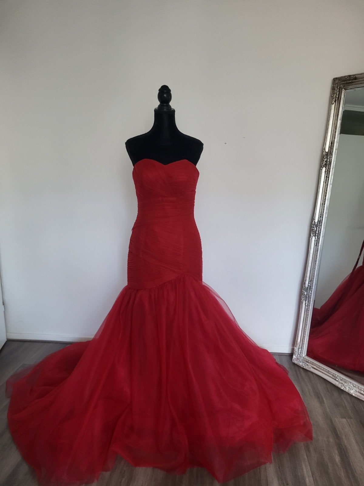 Rode Trouwjurk, Kleding | Dames, Ophalen of Verzenden, Zo goed als nieuw, Rood, Trouwjurk