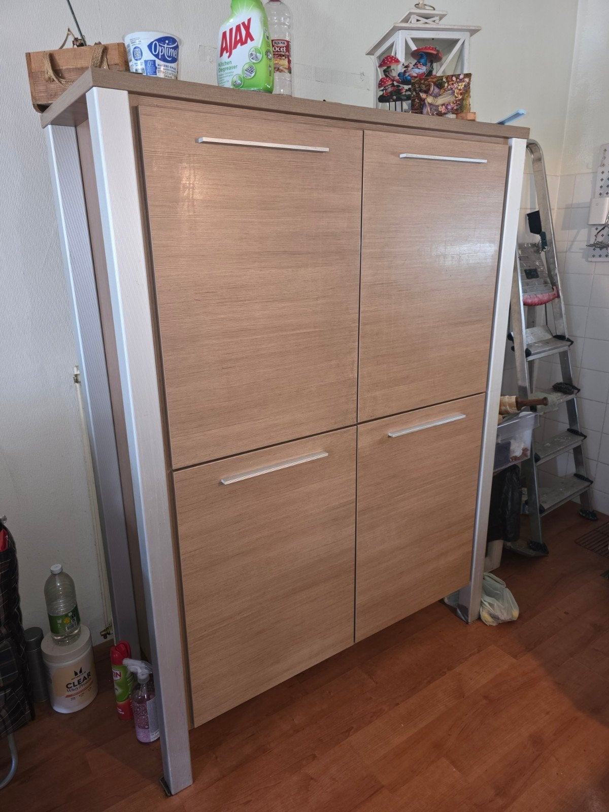 Houten keukenkast met 4 deuren Gratis, Ophalen, Gebruikt