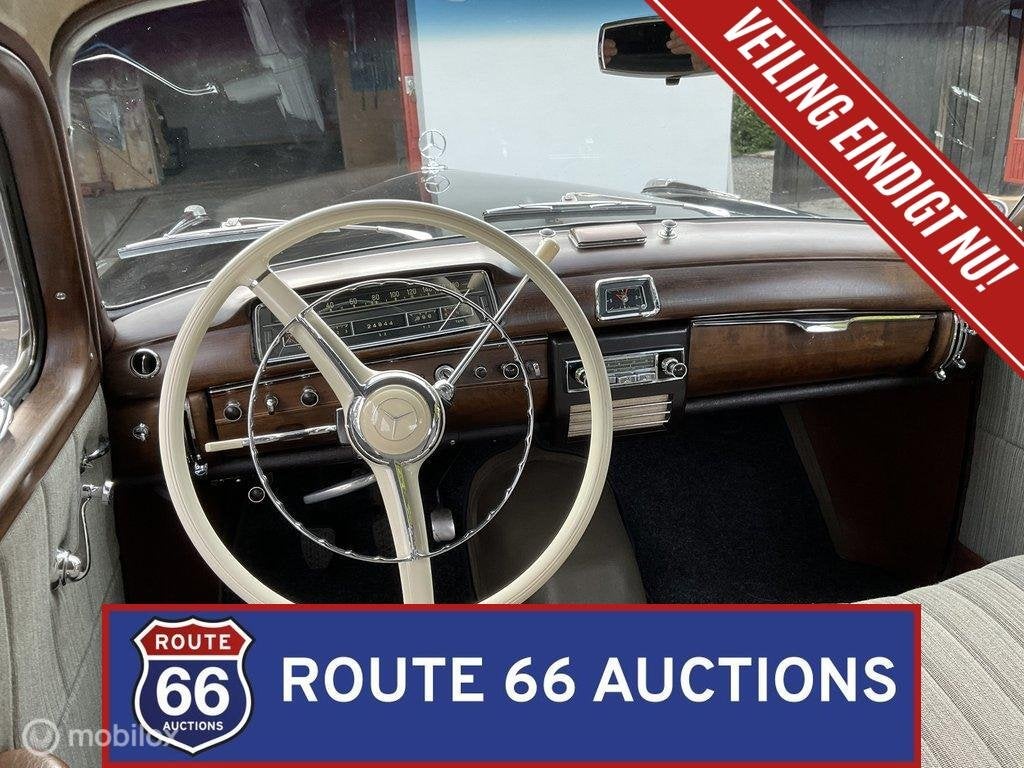 Mercedes-Benz 220 S | 1957 | Route 66 Auctions, Auto's, Overige carrosserieën, Zwart, Mercedes-Benz, Bedrijf