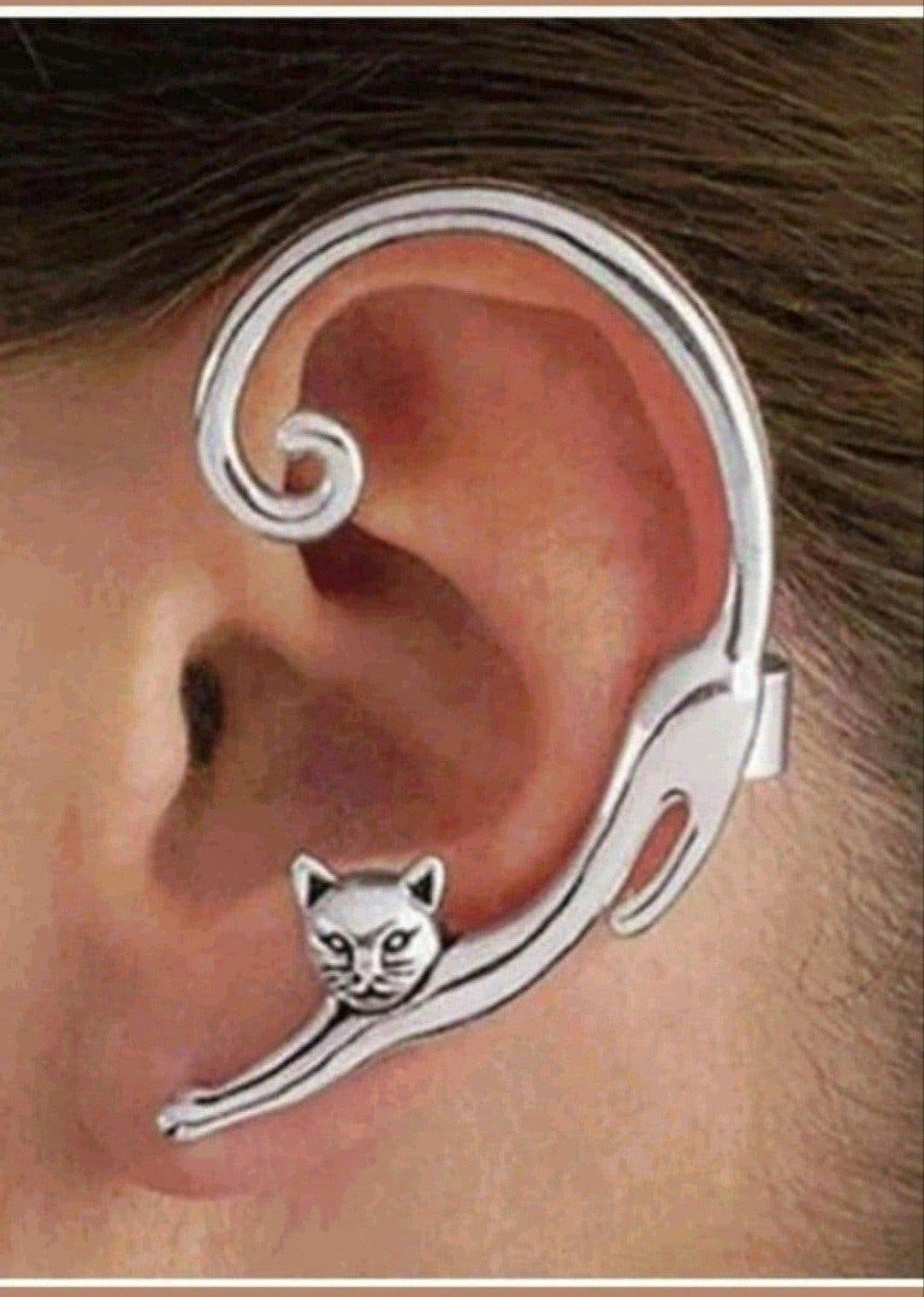 oorstud kat, Verzenden, Nieuw, Zilver