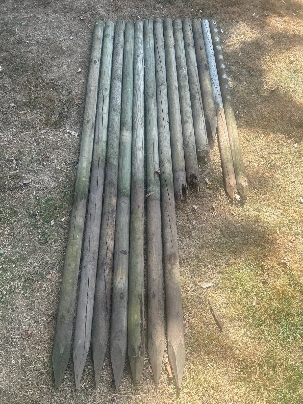 Vuren Rondhouten Palen - Diverse Maten, Ophalen, Gebruikt, 180 tot 250 cm, Palen