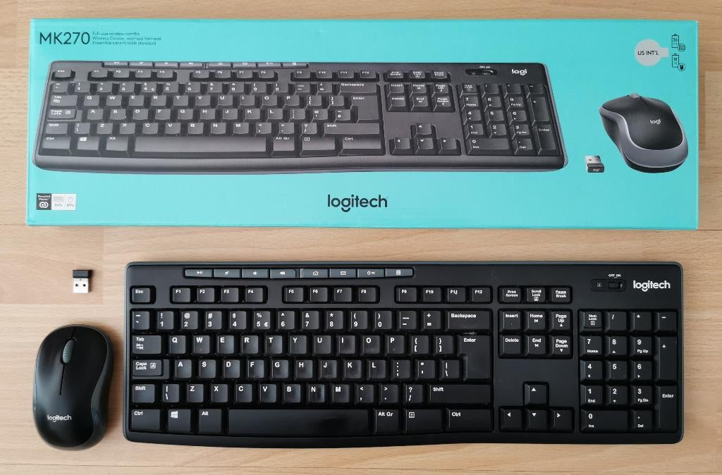 Logitech MK270 - draadloos toetsenbord, muis, nano ontvanger, Ophalen, Toetsenbord en muis-set, Logitech, Zo goed als nieuw
