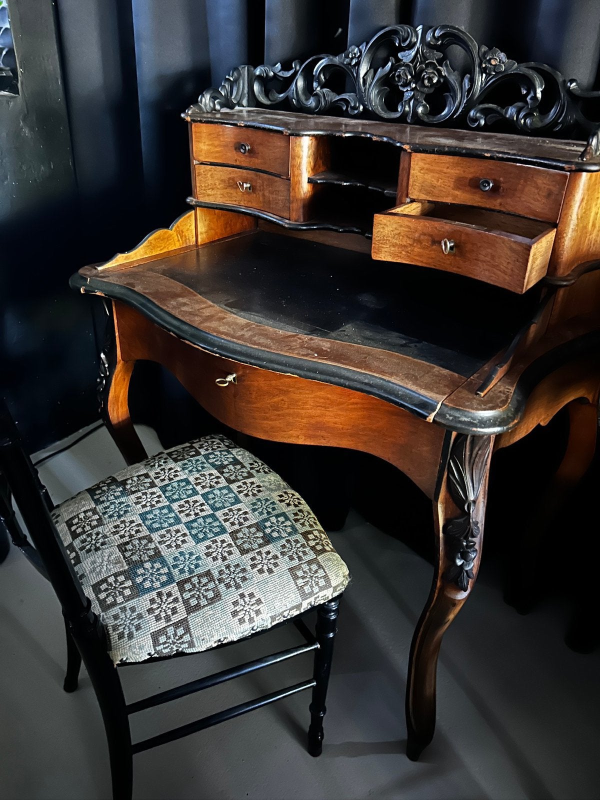 biedermeier kaptafel - toilet tafel, Ophalen, Gebruikt
