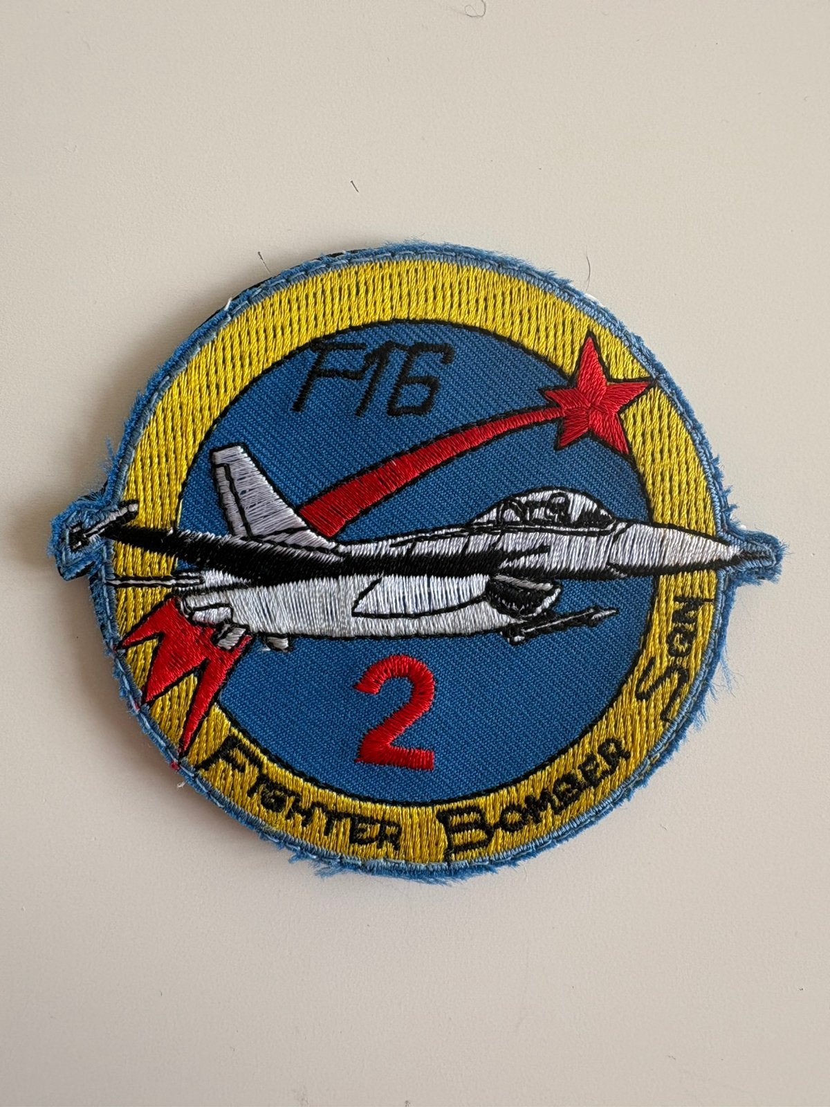 Belgian Air Force 2nd squadron fighter bomber patch, Ophalen of Verzenden, Luchtmacht, Amerika, Embleem of Badge