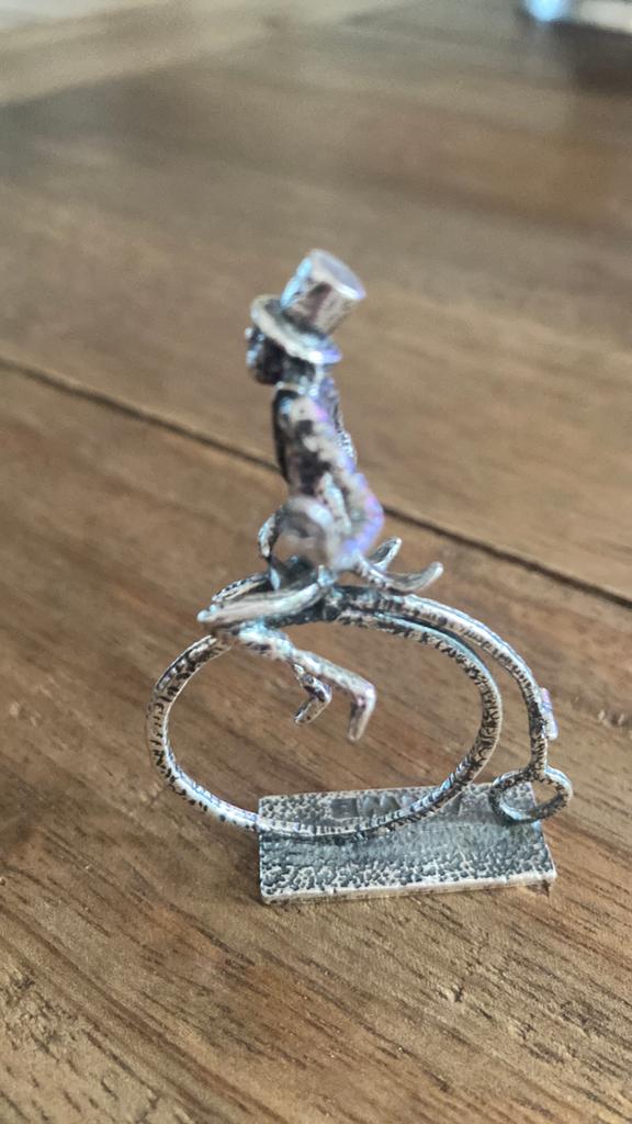 MINIATUUR MAN OP VELOCIPEDE, Ophalen of Verzenden, Zo goed als nieuw