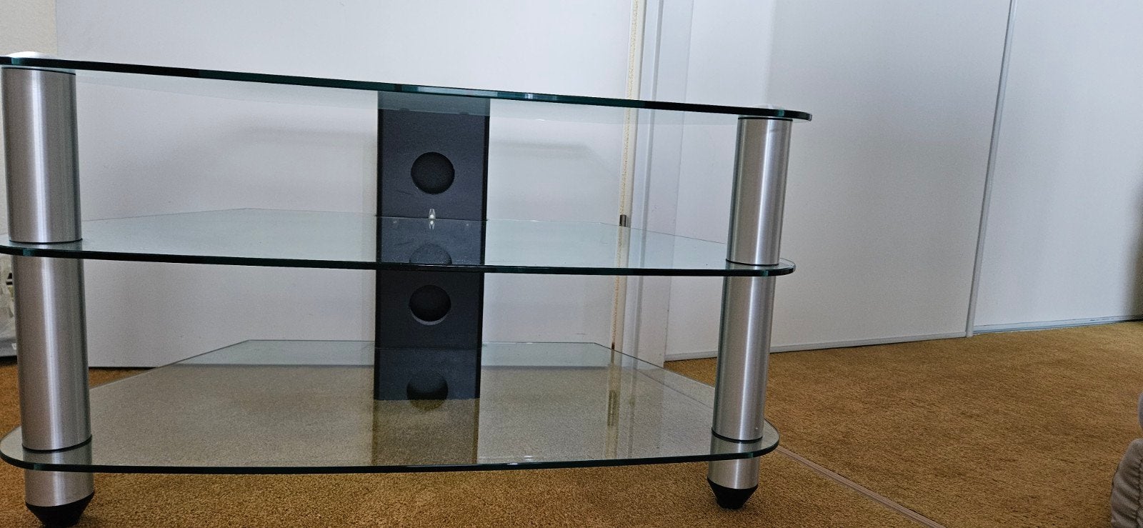 TV meubel- glastafel, Huis en Inrichting, Gebruikt, Glas, Minder dan 100 cm, 25 tot 50 cm