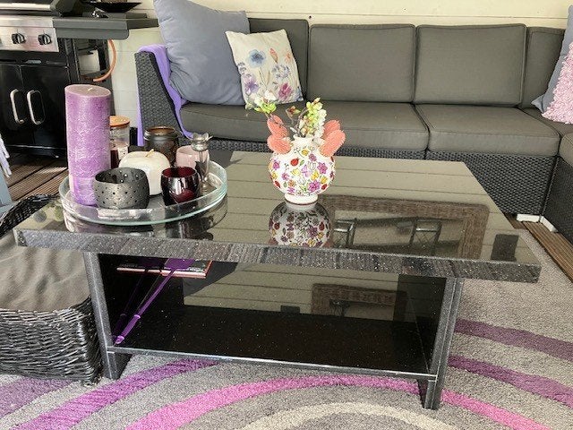 Mooie salontafel zwart gepolijst graniet, Huis en Inrichting, Ophalen, Overige materialen, 100 tot 150 cm, 50 tot 100 cm