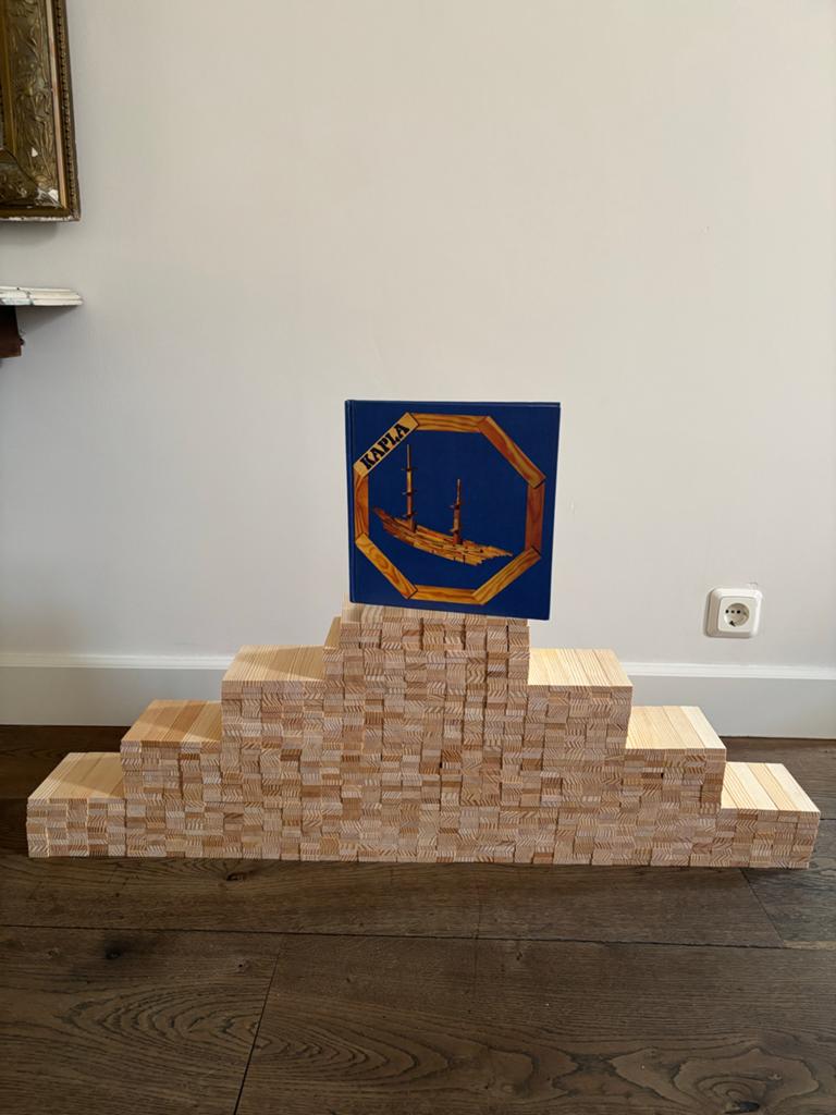 Kapla bouwblokken in grote houten Kapla kist, Huis en Inrichting, Woonaccessoires | Kisten, Ophalen, Zo goed als nieuw, Minder dan 50 cm