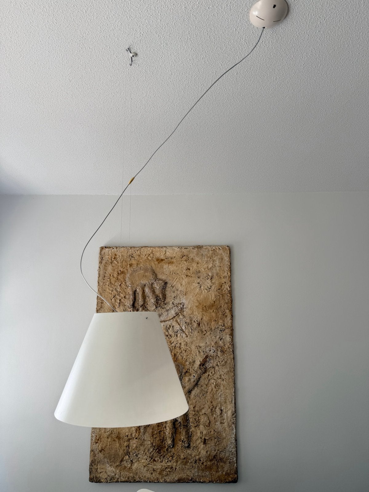 Luceplan hanglamp met witte kap Paolo Rizzatto, Ophalen, Kunststof, Gebruikt, Design
