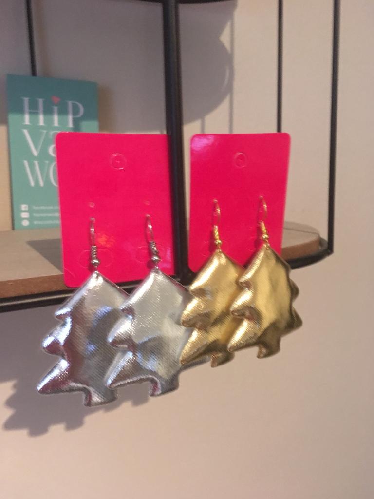 Kerstbomen, Sieraden, Tassen en Uiterlijk, Oorbellen, Nieuw, Hangers, Overige materialen, Goud, Ophalen of Verzenden