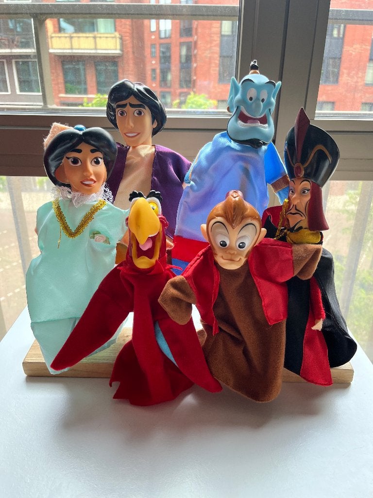 Disney Aladdin handpoppen, Ophalen of Verzenden, Overige figuren, Zo goed als nieuw, Beeldje of Figuurtje