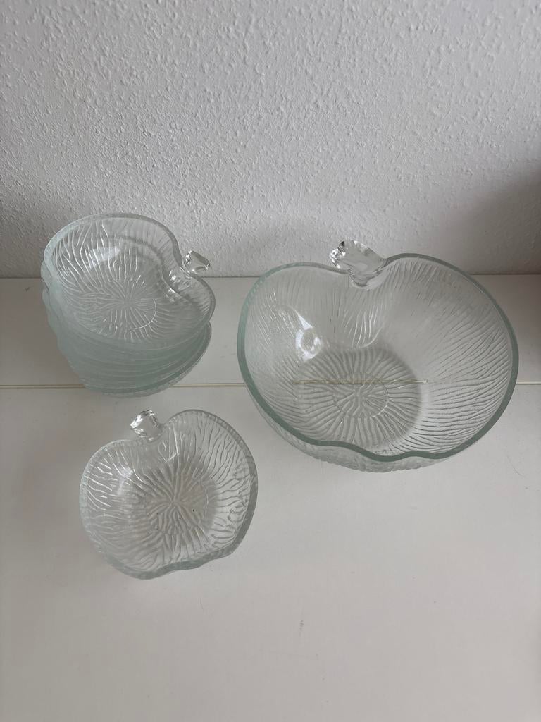 Melba Appel Dessert Schalen Set - 7 Delig, Huis en Inrichting, Keuken | Servies, Ophalen of Verzenden, Overige stijlen, Glas, Schaal of Schalen