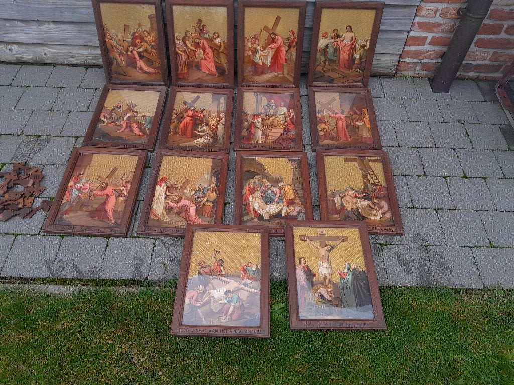 Volledige  kruisweg, Antiek en Kunst, Ophalen