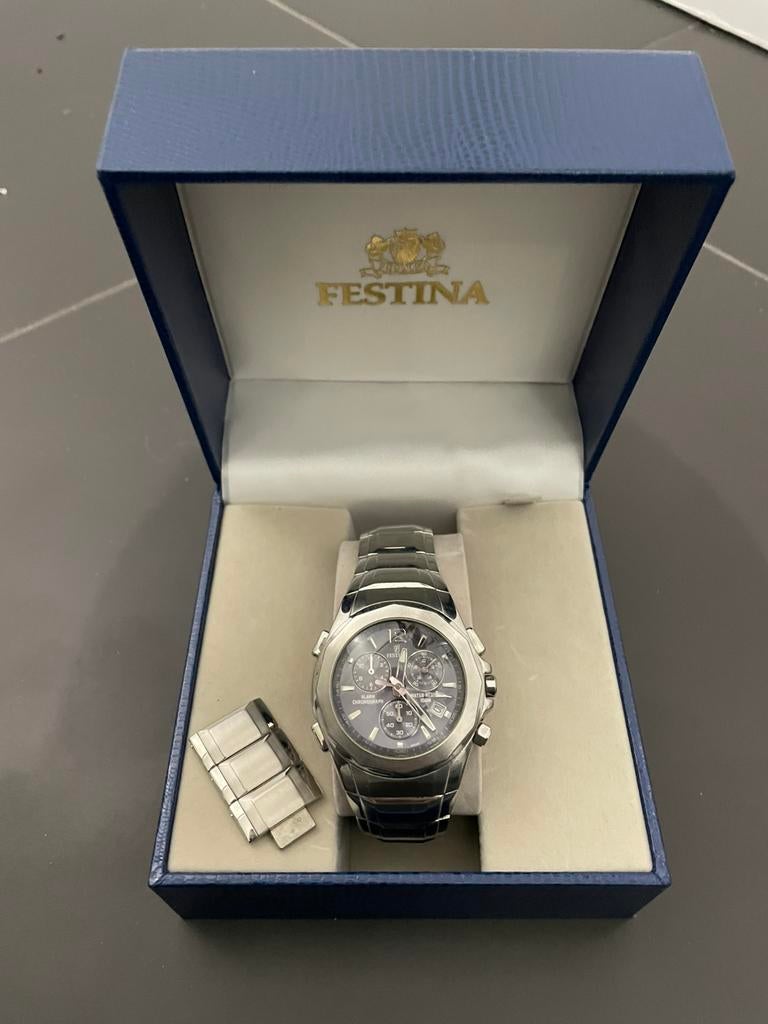 Orgineel Festina heren horloge., Overige merken, Staal, Gebruikt, Staal