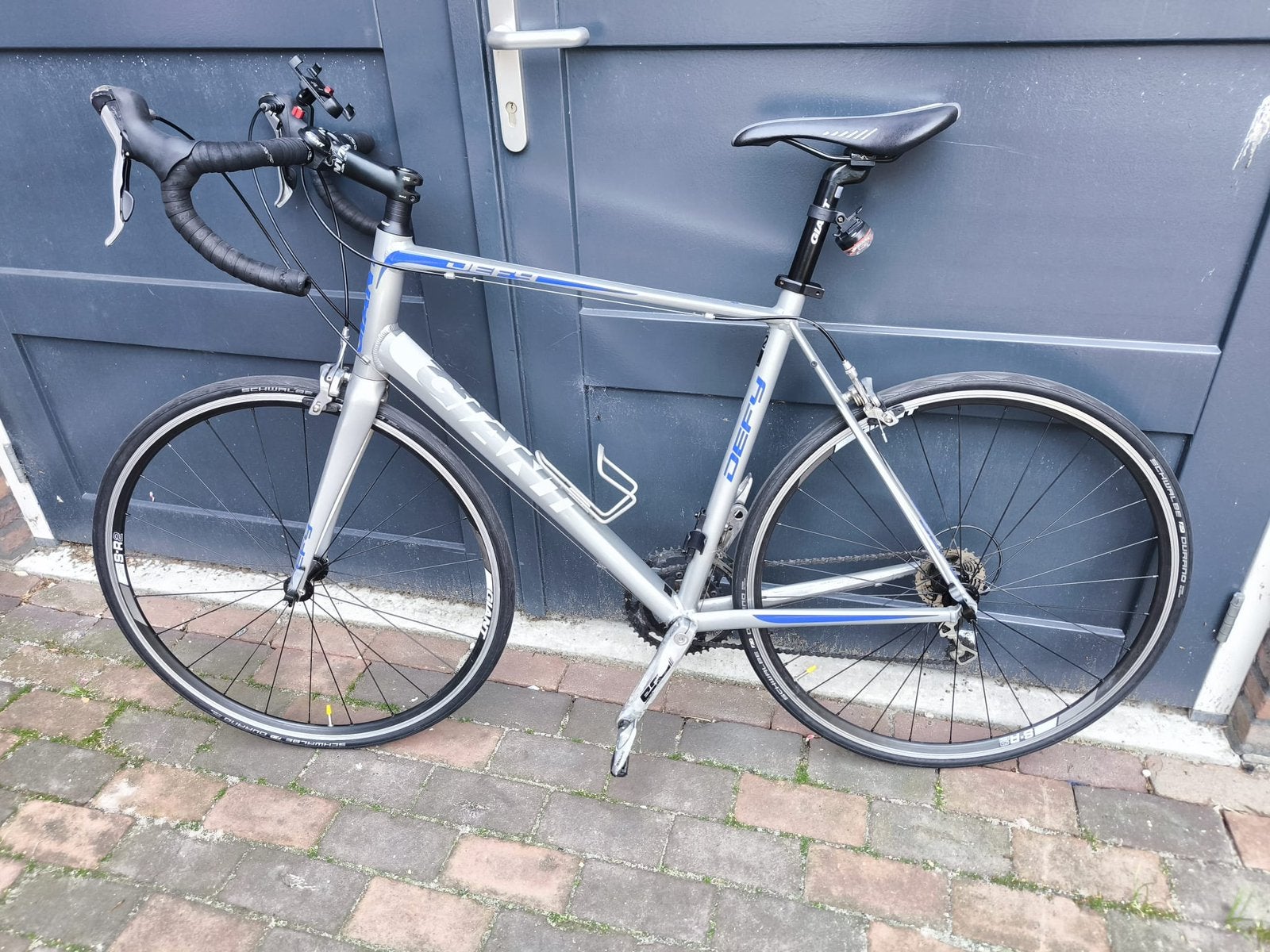 Giant Defy 2 (Maat L) – Endurance Racefiets (Zilver/Blauw), Fietsen en Brommers, Ophalen, 28 inch, Gebruikt, Giant