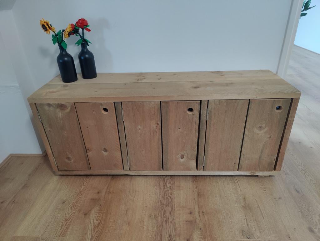 Steigerhout kastje met deurtjes, Ophalen of Verzenden, 25 tot 50 cm