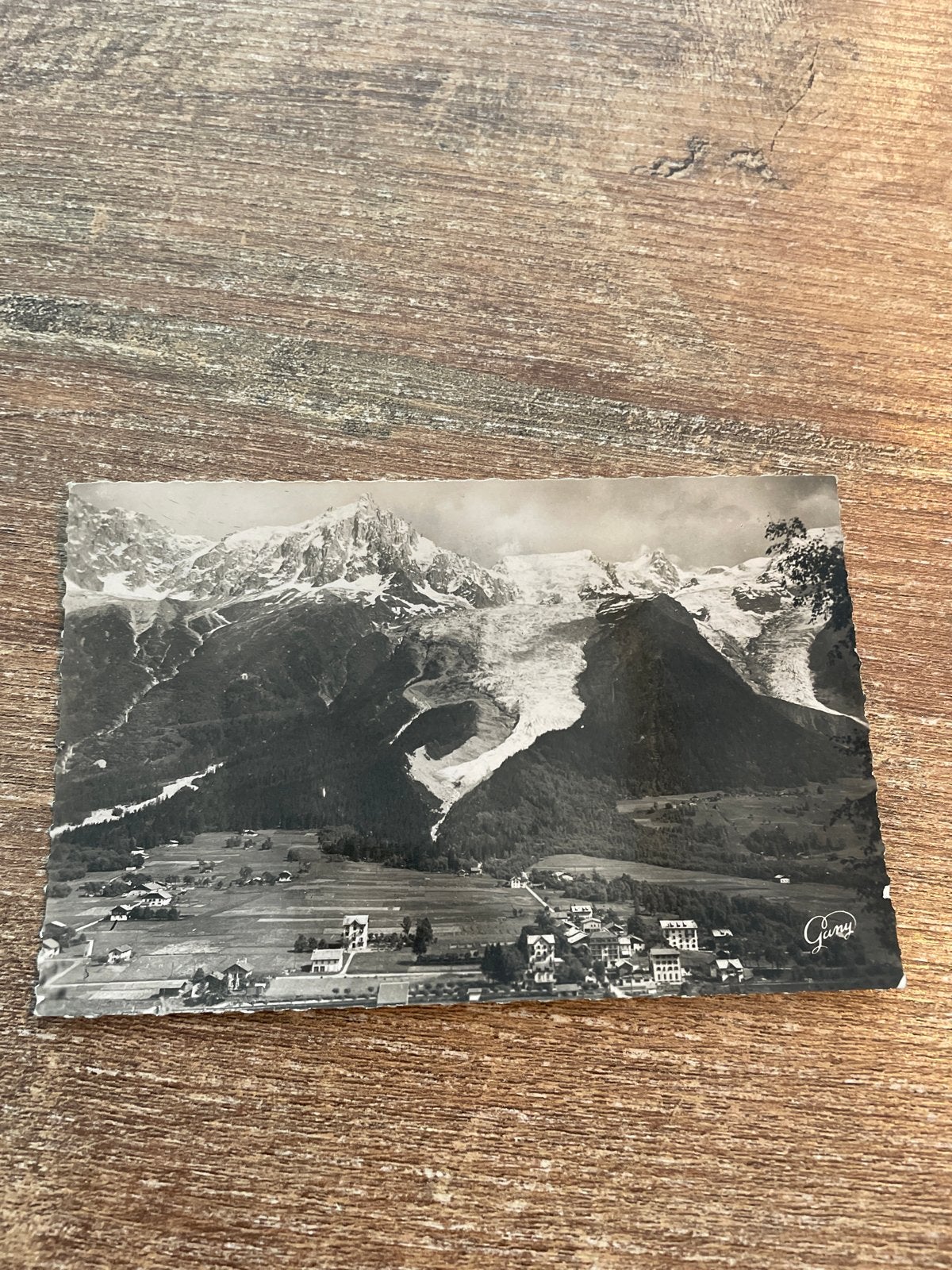 Zwart-wit ansichtkaart Chamonix (Haute-Savoie) 1952, Ophalen of Verzenden, 1940 tot 1960, Gelopen, Frankrijk