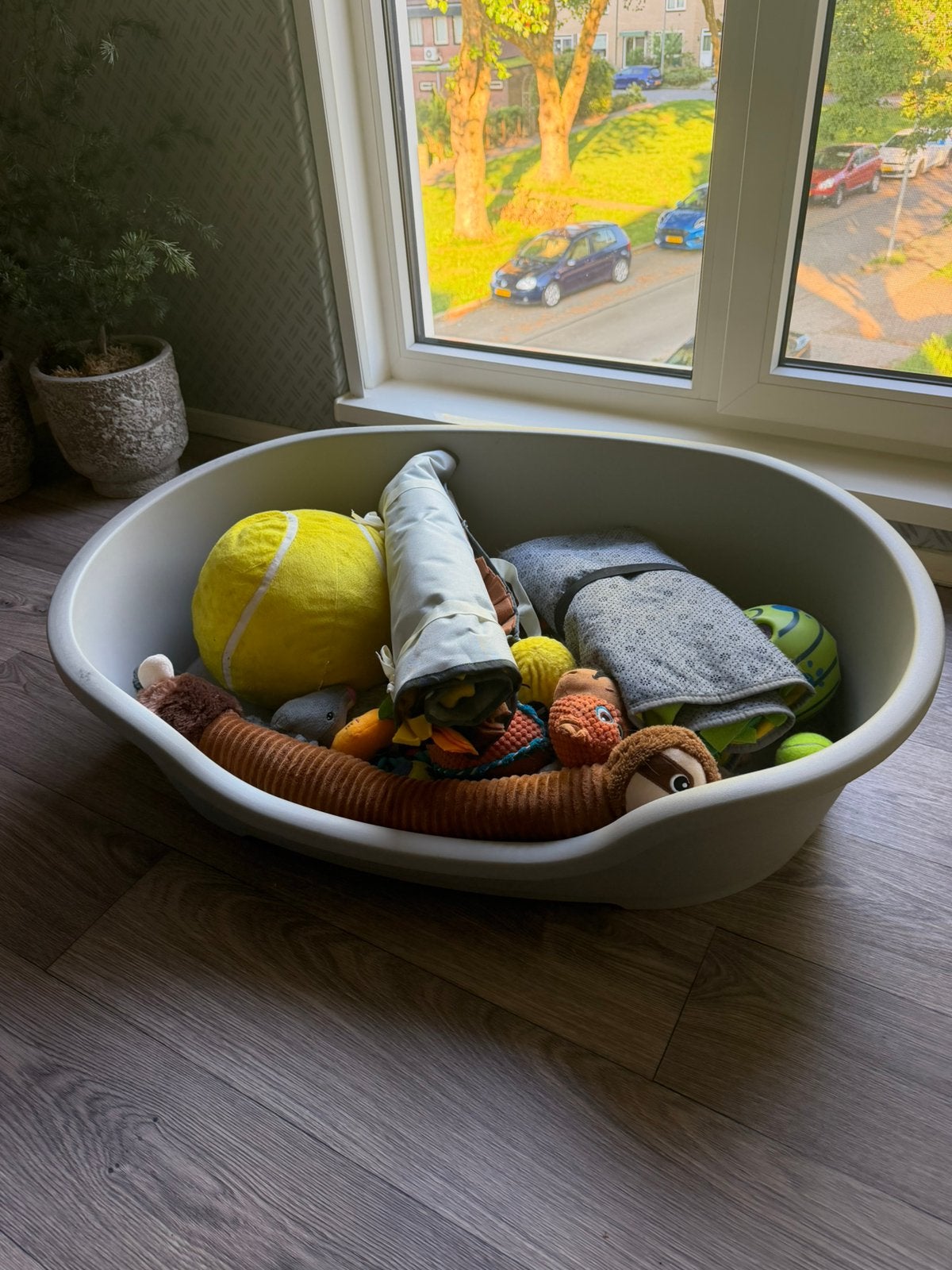 Hondenmand met knuffels, Dieren en Toebehoren, Hondenmanden, Ophalen, Zo goed als nieuw, Overige