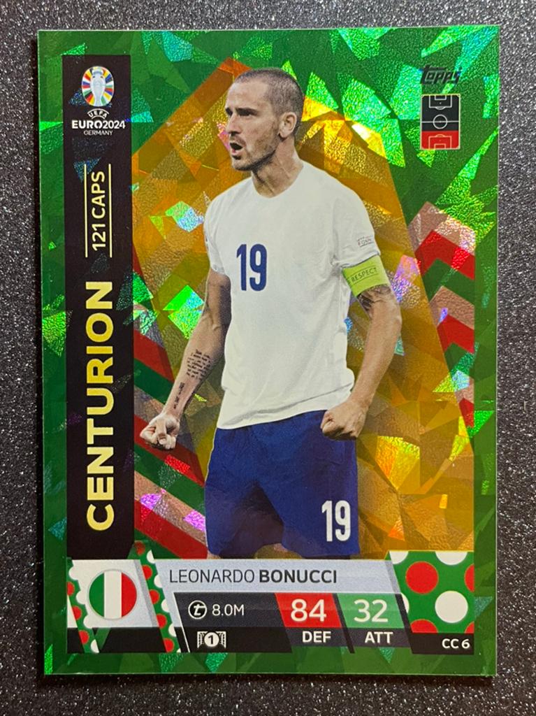 Topps EURO 2024   EMERALD PAR.   CENTURION   BONUCCI   ITALY, Verzenden, Zo goed als nieuw, Plaatje