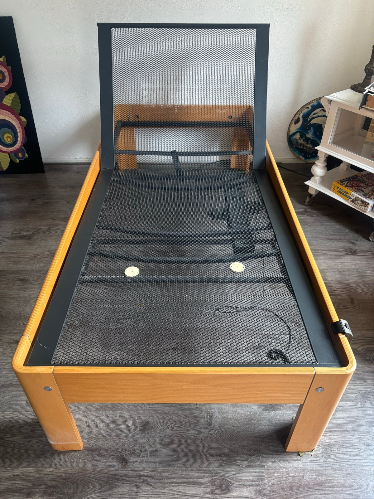 Auping Auronde bed met elektrische bodem, Ophalen, 90 cm, Eenpersoons, Bruin