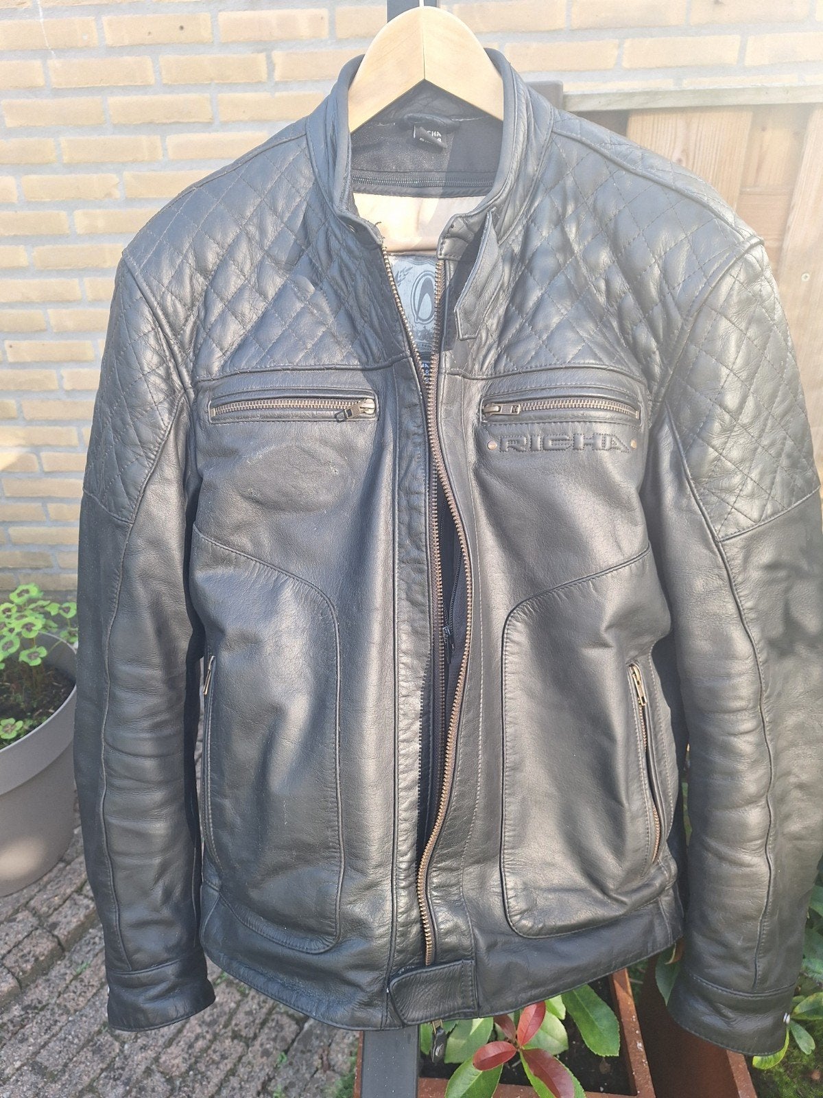 Richa zwart leren heren jas, Ophalen, Tweedehands, Heren, Richa