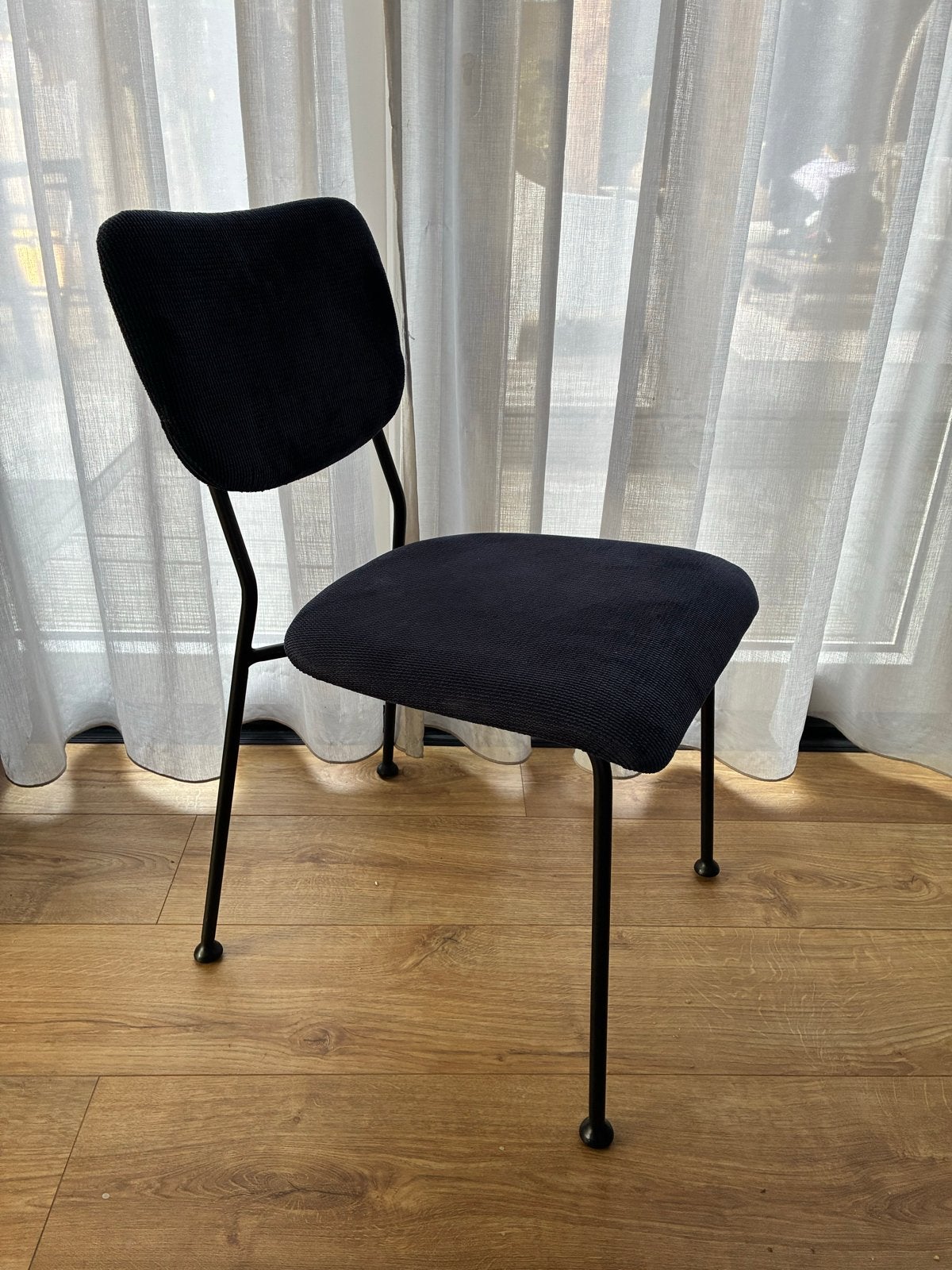 Blauwe velvet eetkamerstoel (3 stuks), Huis en Inrichting, Ophalen, Gebruikt, Drie, Blauw