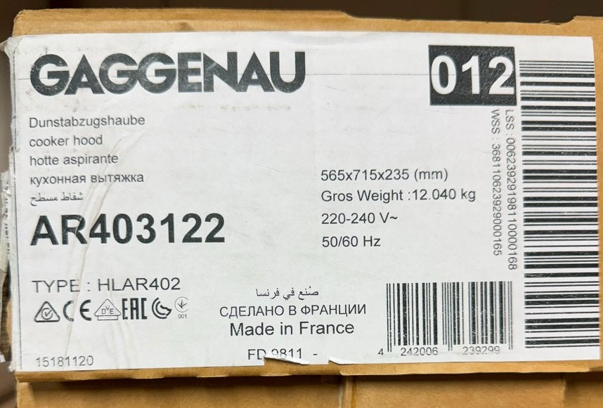 Compleet Gaggenau Werkblad Afzuiging | Moet weg, Ophalen of Verzenden, Nieuw, 25 tot 50 cm, Minder dan 100 cm