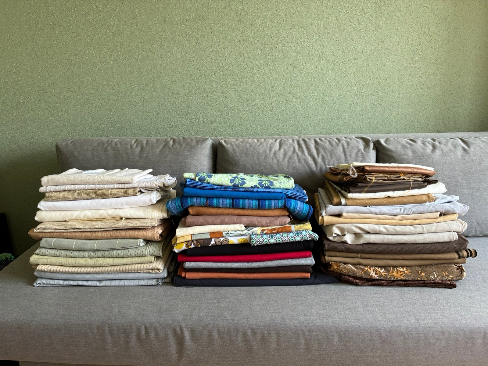 Diverse stoffen: cupro, linnen, katoen, kunstleer, zijde,, Ophalen, Overige materialen, Overige kleuren, 120 cm of meer