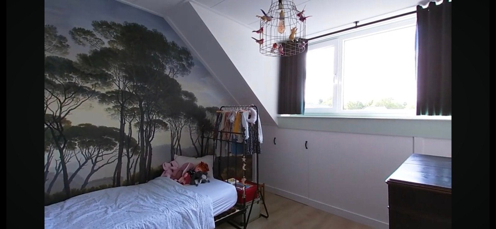 Gordijnroede en gordijnen dakkapel, Huis en Inrichting, Ophalen, Gebruikt, Verduisterend, Gordijn