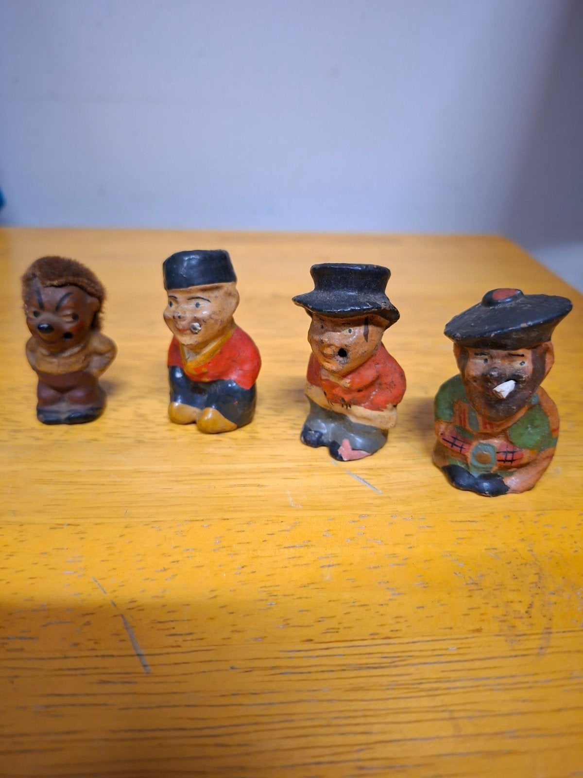 4 Vintage Rookpoppetjes Jaren 50/60 incl. Mecki Egel, Ophalen of Verzenden, Gebruikt