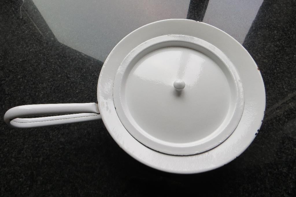Antieke wit emaille ondersteek / steek / po /bedpan., Ophalen of Verzenden