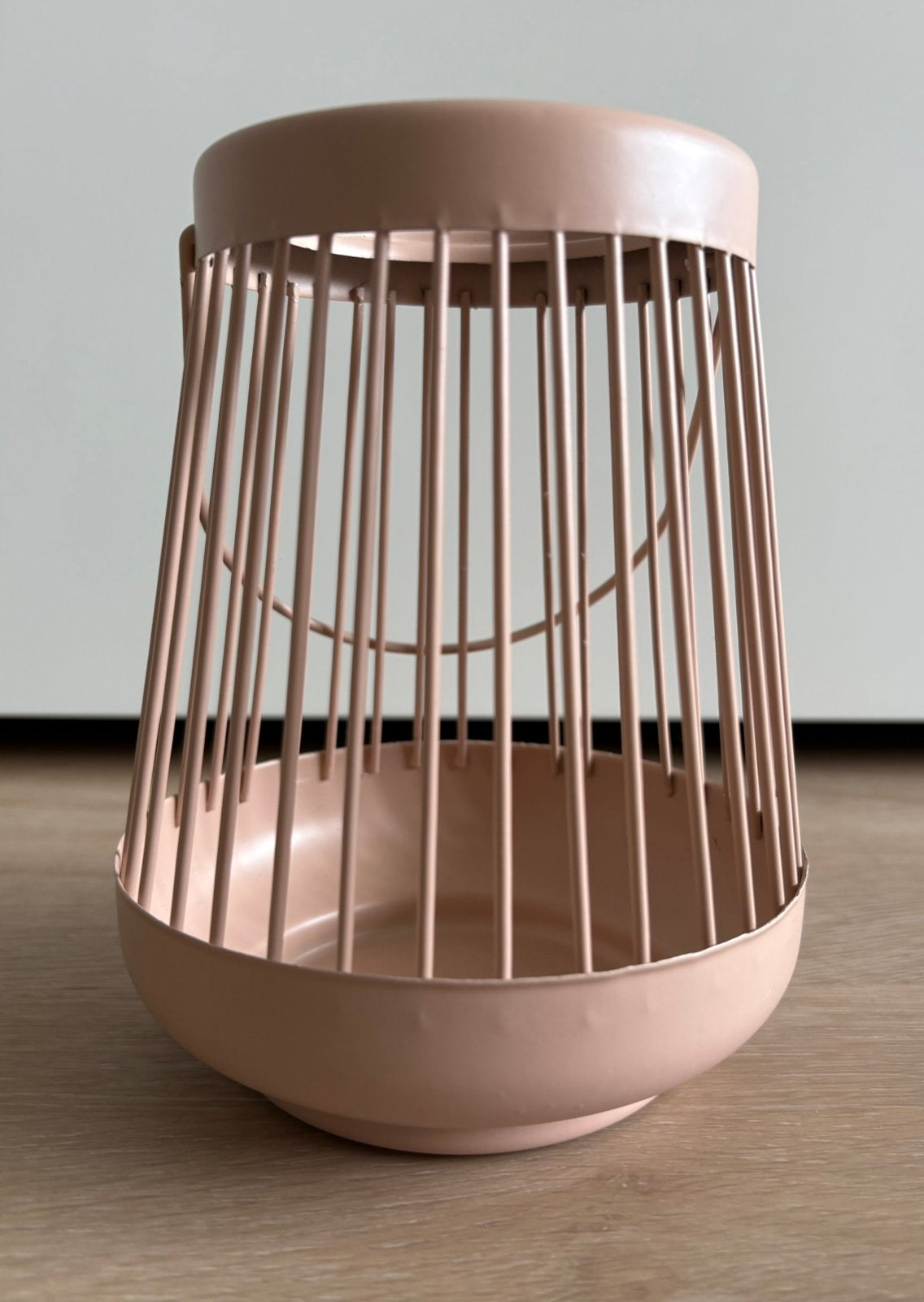 Roze metalen windlicht, Windlicht, Ophalen of Verzenden, Zo goed als nieuw, Roze