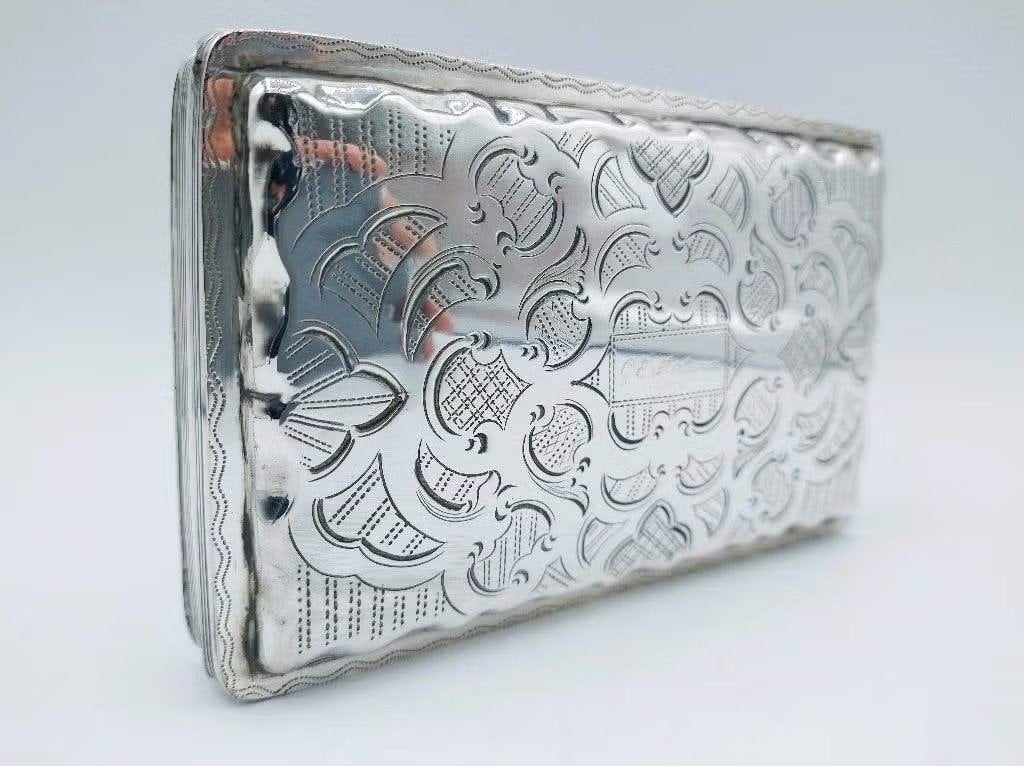 Zilveren tabaksdoos, C. Monteban, Schoonhoven, 1869, Antiek en Kunst, Verzenden, Zilver