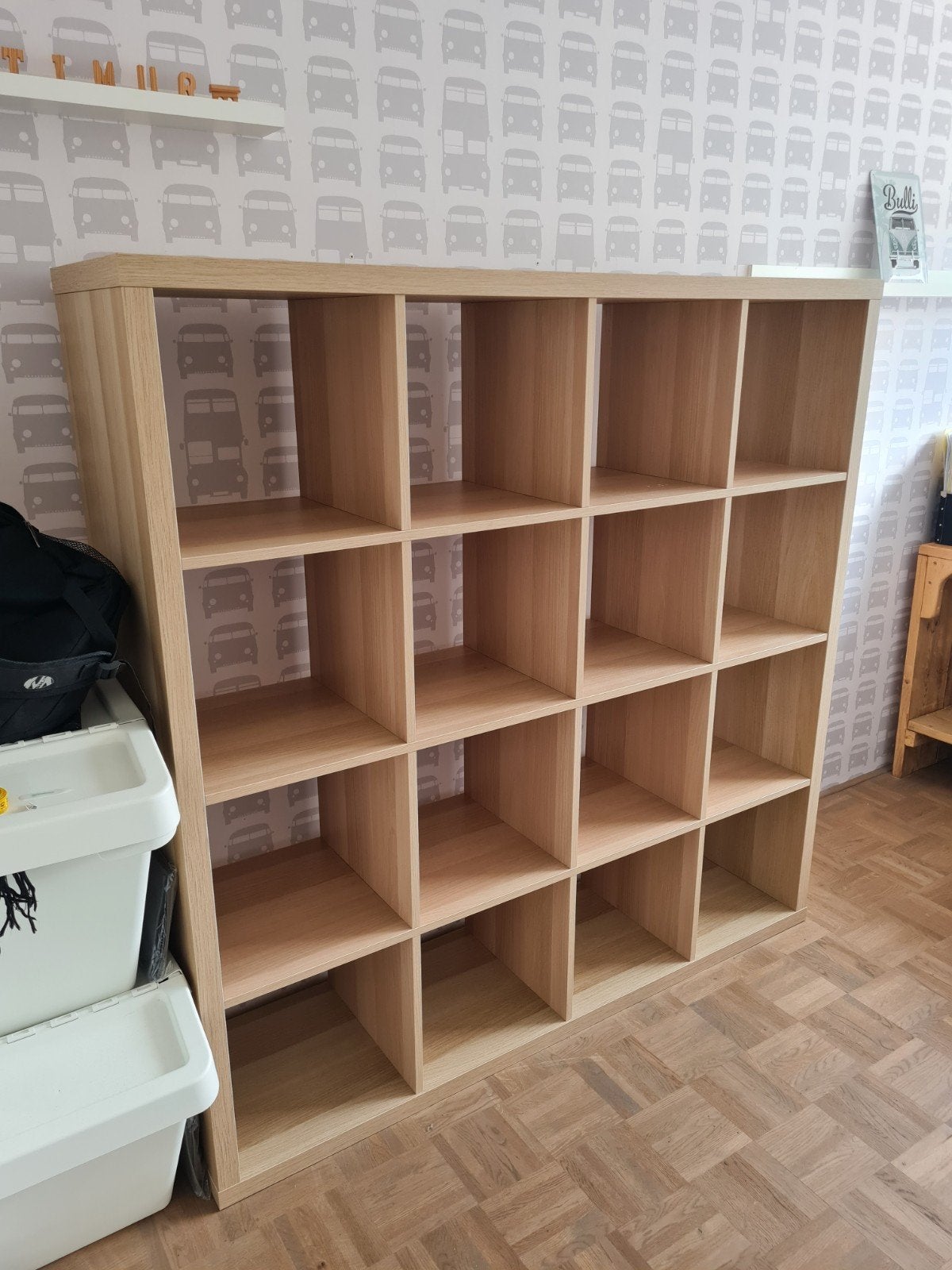 IKEA Kallax Vakkenkast - Eikenlook, Huis en Inrichting, Kasten | Boekenkasten, Ophalen, Met plank(en), Gebruikt, 100 tot 150 cm