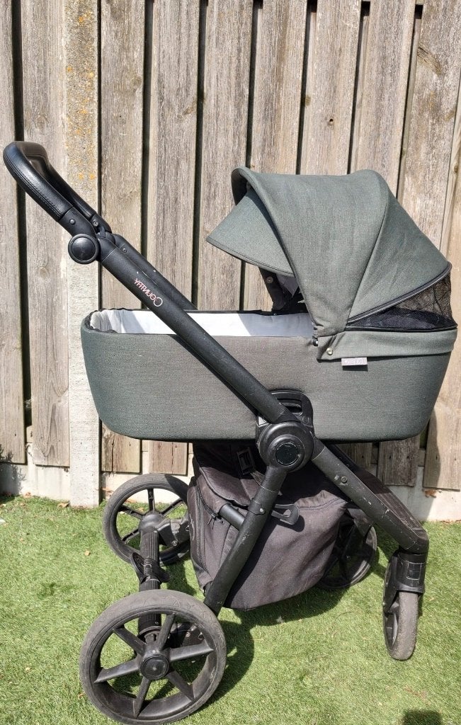Quax country kinderwagen kleur groen, Kinderen en Baby's, Kinderwagens en Combinaties, Gebruikt, Verstelbare duwstang, Ophalen