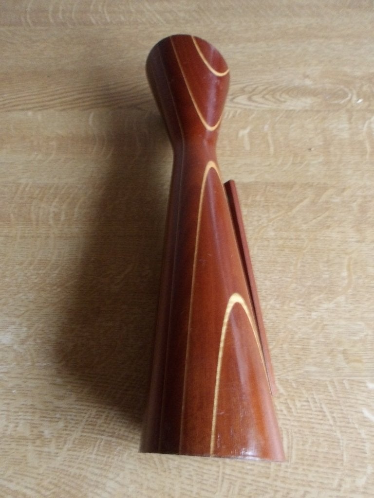 Karaf hout retro kandelaar inleg, Antiek en Kunst, Ophalen of Verzenden