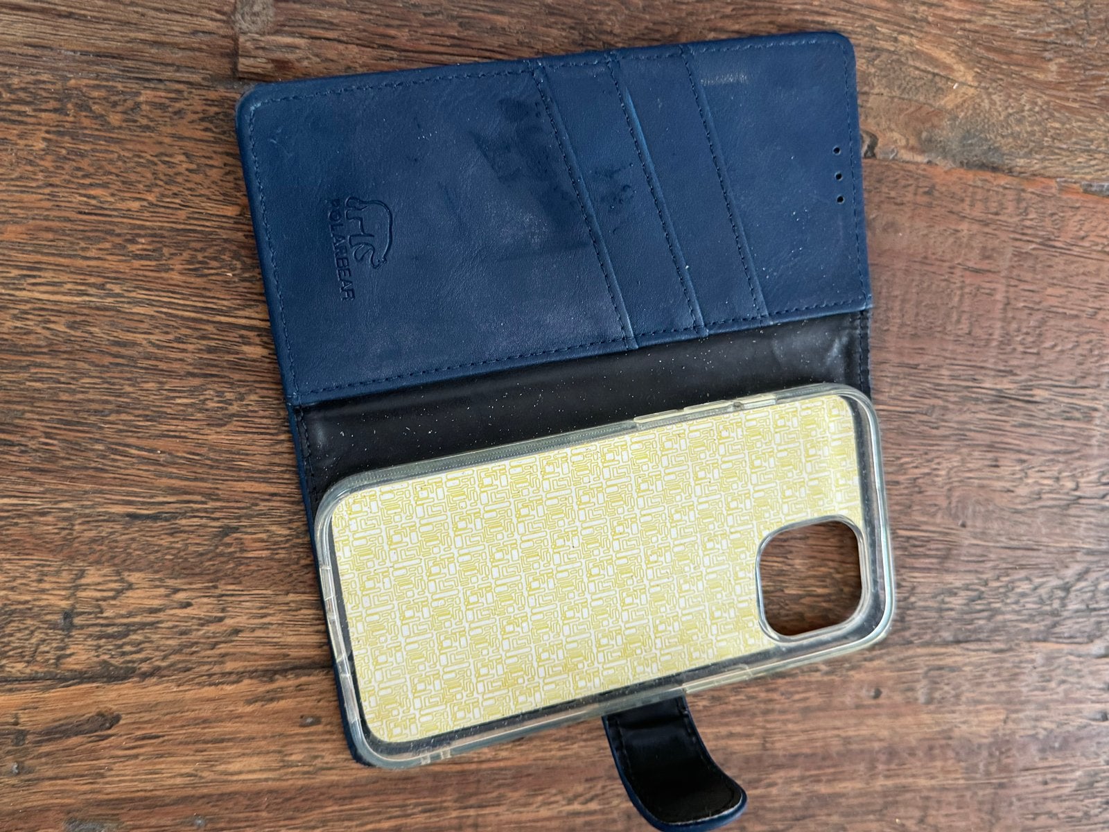 Donkerblauw leren iPhone 11 Pro Max hoesje, Ophalen, Gebruikt, Overige merken, Blauw