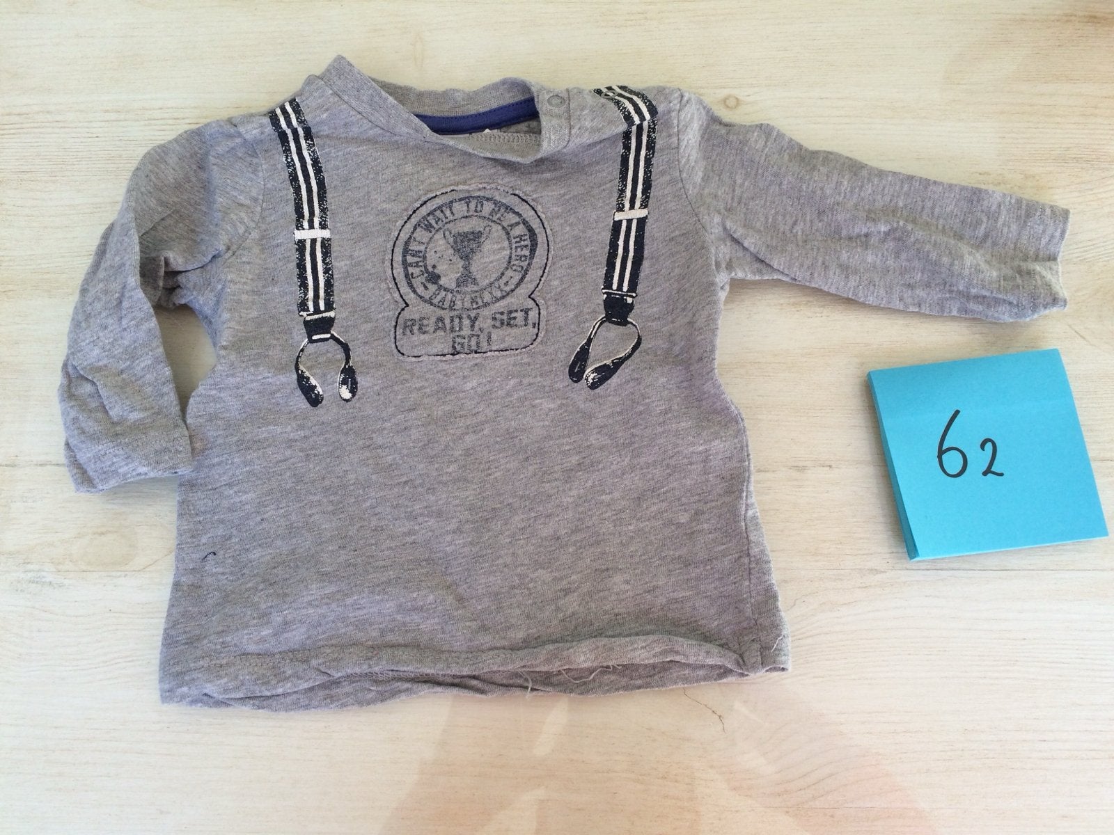 Mexx shirtje met bretels opdruk - Maat 62, Ophalen, Gebruikt, Jongetje, Shirtje of Longsleeve