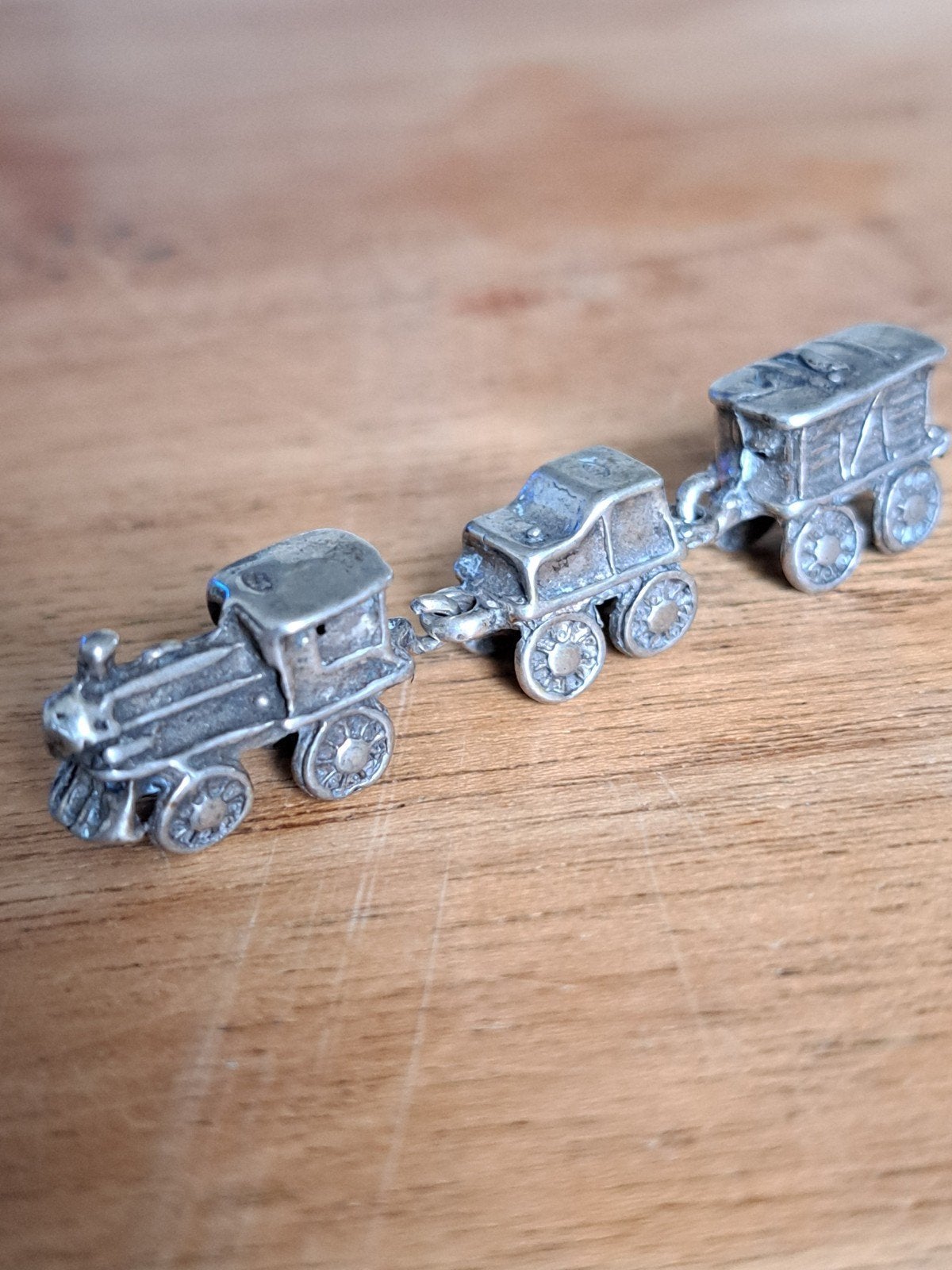 Zilveren miniatuur treintje, Ophalen of Verzenden